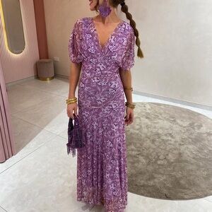 NWT Purple Floral Maxi Dress